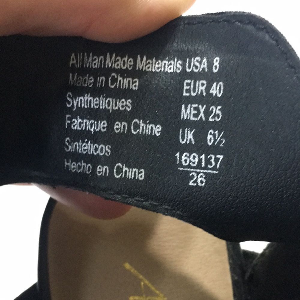 American Eagle Black Woven High Heel Open Toe Ankle Strappy Size 8 - Picture 4 of 5